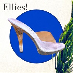 🔹Ellie M-Vanity Mule Heels in Clear🔹